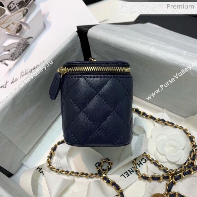 Chanel Lambskin Small Classic Box with Chain And Gold Metal Ball AP1447 Navy Bl;ue 2020 (SS-20042506)