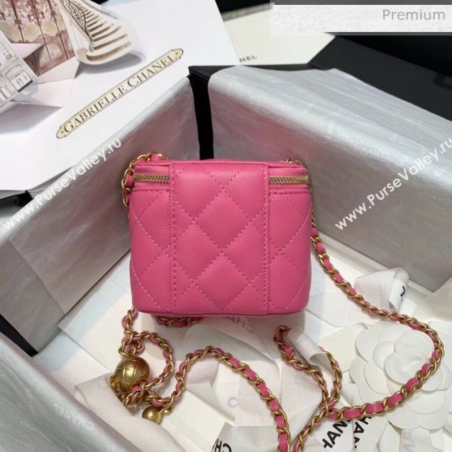 Chanel Lambskin Small Classic Box with Chain And Gold Metal Ball AP1447 Rosy 2020 (SS-20042508)