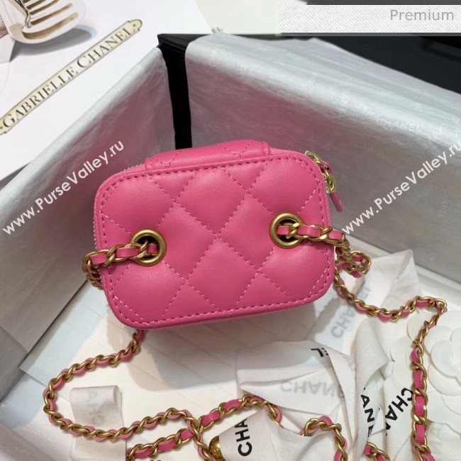 Chanel Lambskin Small Classic Box with Chain And Gold Metal Ball AP1447 Rosy 2020 (SS-20042508)