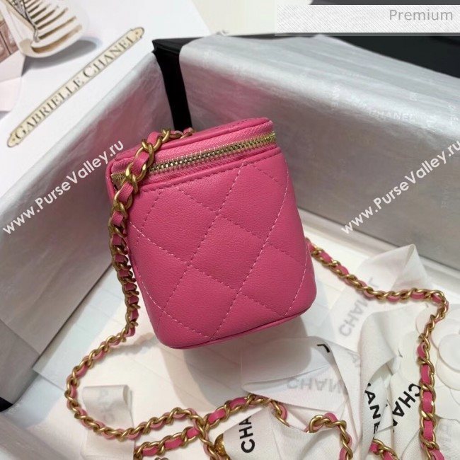 Chanel Lambskin Small Classic Box with Chain And Gold Metal Ball AP1447 Rosy 2020 (SS-20042508)