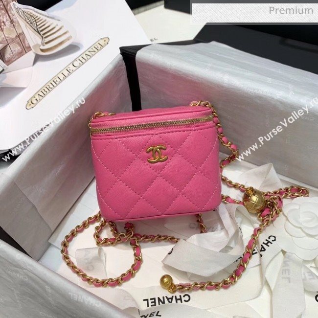 Chanel Lambskin Small Classic Box with Chain And Gold Metal Ball AP1447 Rosy 2020 (SS-20042508)