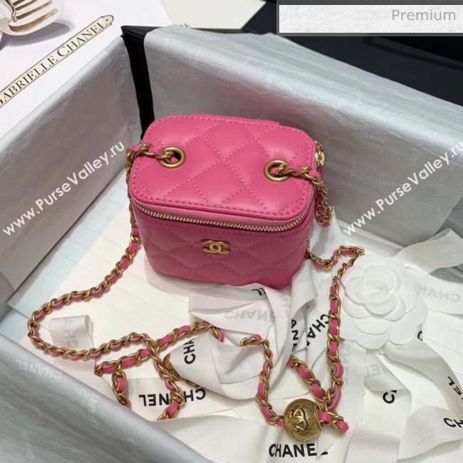 Chanel Lambskin Small Classic Box with Chain And Gold Metal Ball AP1447 Rosy 2020 (SS-20042508)