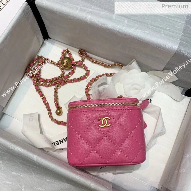 Chanel Lambskin Small Classic Box with Chain And Gold Metal Ball AP1447 Rosy 2020 (SS-20042508)