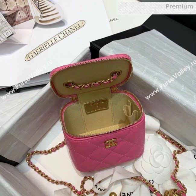 Chanel Lambskin Small Classic Box with Chain And Gold Metal Ball AP1447 Rosy 2020 (SS-20042508)