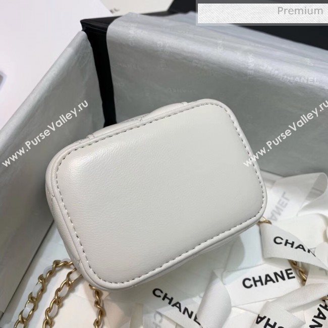 Chanel Lambskin Small Classic Box with Chain And Gold Metal Ball AP1447 White 2020 (SS-20042509)