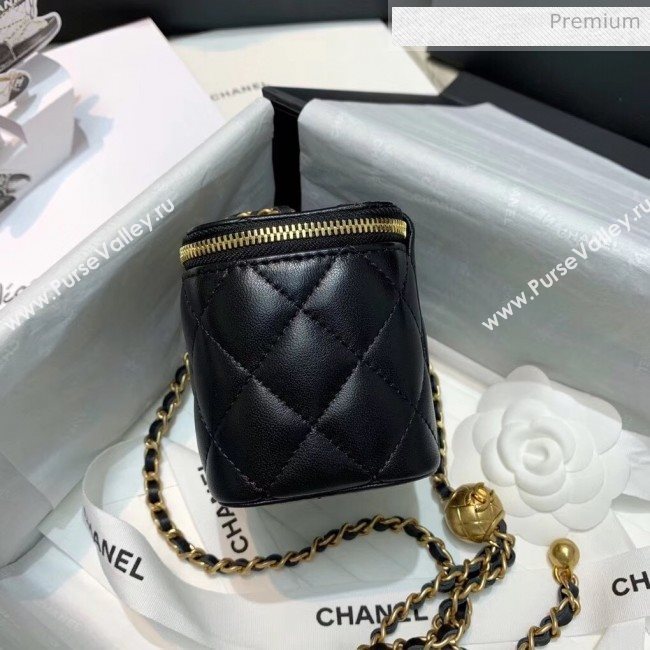 Chanel Lambskin Small Classic Box with Chain And Gold Metal Ball AP1447 Black 2020 (SS-20042511)