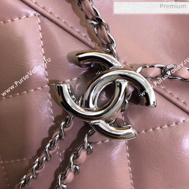 Chanel Aged Calfskin Drawstring Bag With Chain Edge AS1803 Pink 2020 (SS-20042210)