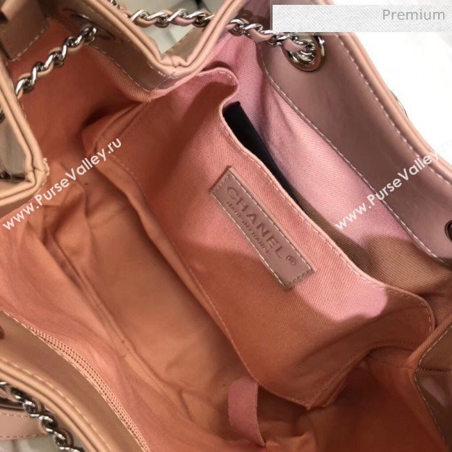 Chanel Aged Calfskin Drawstring Bag With Chain Edge AS1803 Pink 2020 (SS-20042210)