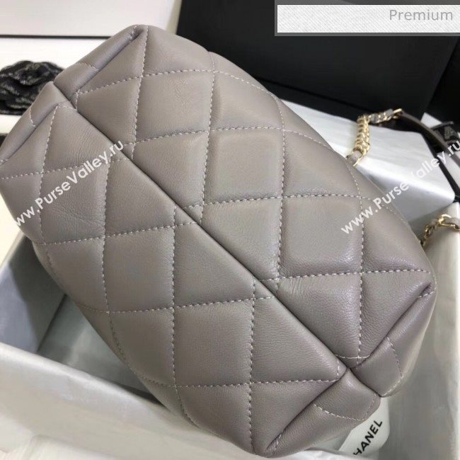 Chanel Lambskin Large Drawstring Bag With Chain AS1699 Grey 2020 (SS-20042212)