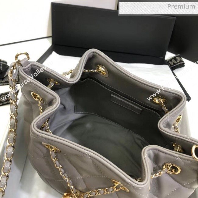 Chanel Lambskin Large Drawstring Bag With Chain AS1699 Grey 2020 (SS-20042212)