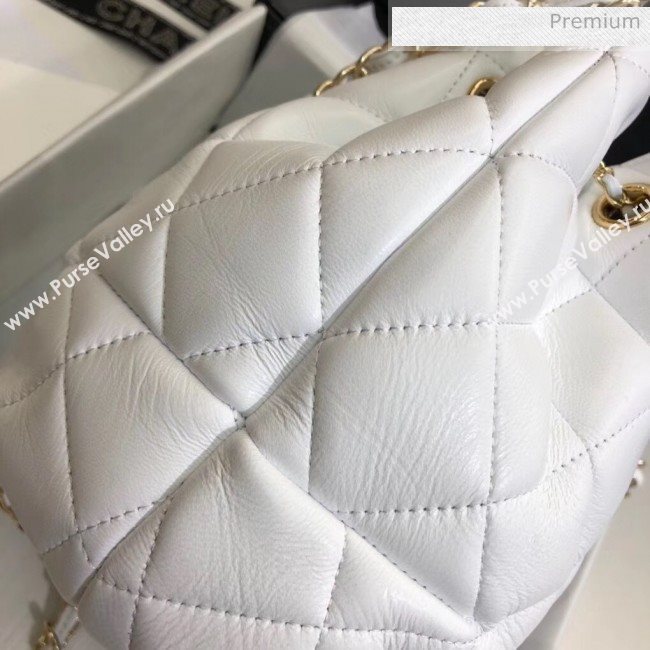 Chanel Lambskin Large Drawstring Bag With Chain AS1699 White 2020 (SS-20042213)