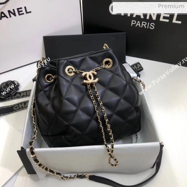 Chanel Lambskin Large Drawstring Bag With Chain AS1699 Black 2020 (SS-20042214)