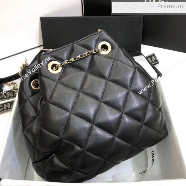 Chanel Lambskin Large Drawstring Bag With Chain AS1699 Black 2020 (SS-20042214)