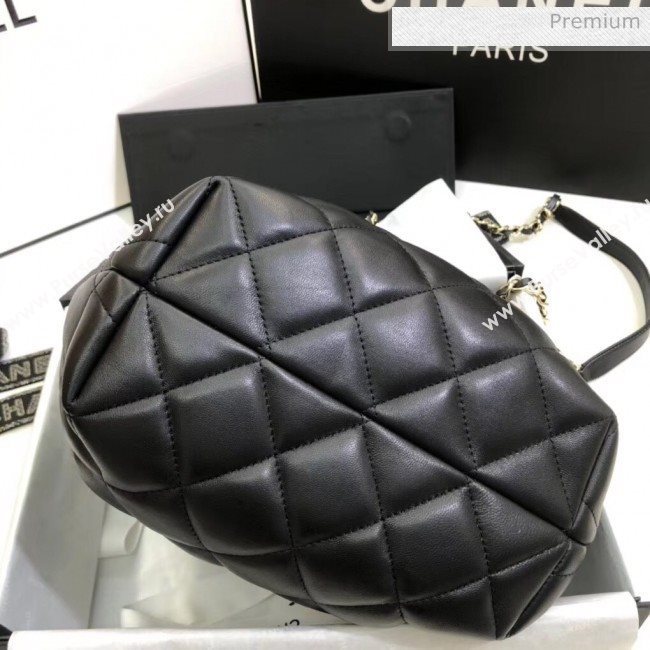 Chanel Lambskin Large Drawstring Bag With Chain AS1699 Black 2020 (SS-20042214)