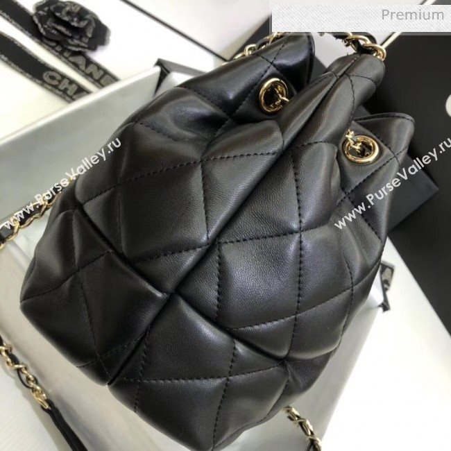 Chanel Lambskin Large Drawstring Bag With Chain AS1699 Black 2020 (SS-20042214)