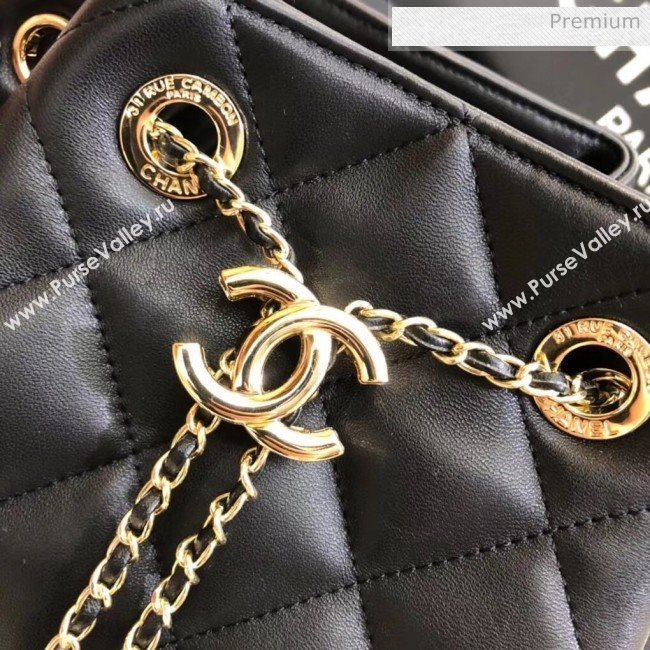 Chanel Lambskin Large Drawstring Bag With Chain AS1699 Black 2020 (SS-20042214)