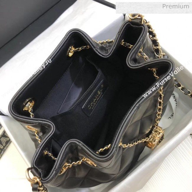 Chanel Lambskin Large Drawstring Bag With Chain AS1699 Black 2020 (SS-20042214)