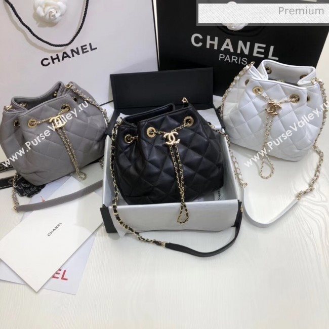 Chanel Lambskin Large Drawstring Bag With Chain AS1699 Black 2020 (SS-20042214)