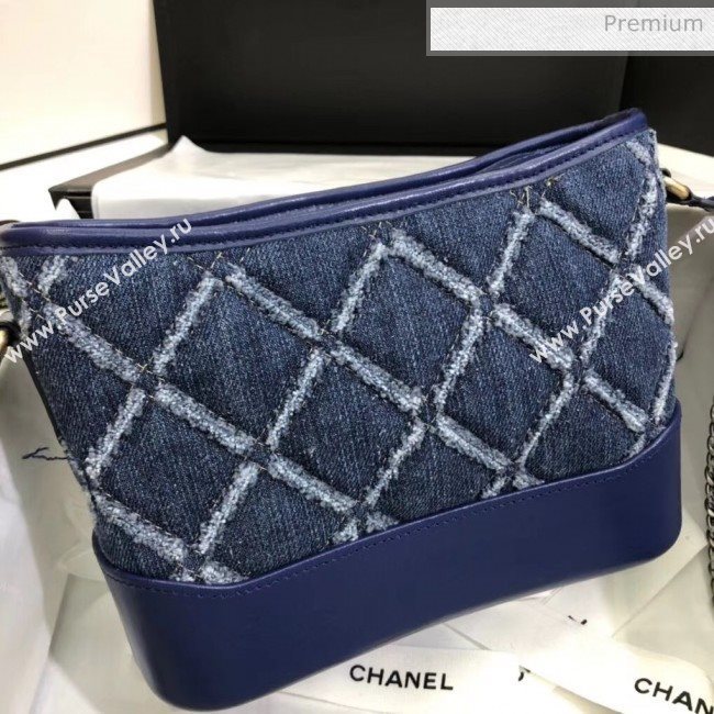 Chanel CHANELS GABRIELLE Small Hobo Bag In Denim &amp; Calfskin A91810 Deep Blue 2020 (SS-20042216)