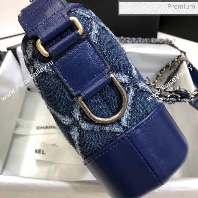 Chanel CHANELS GABRIELLE Small Hobo Bag In Denim &amp; Calfskin A91810 Deep Blue 2020 (SS-20042216)