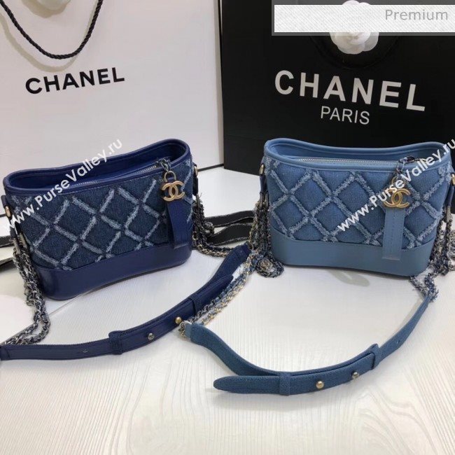 Chanel CHANELS GABRIELLE Small Hobo Bag In Denim &amp; Calfskin A91810 Blue 2020 (SS-20042115)