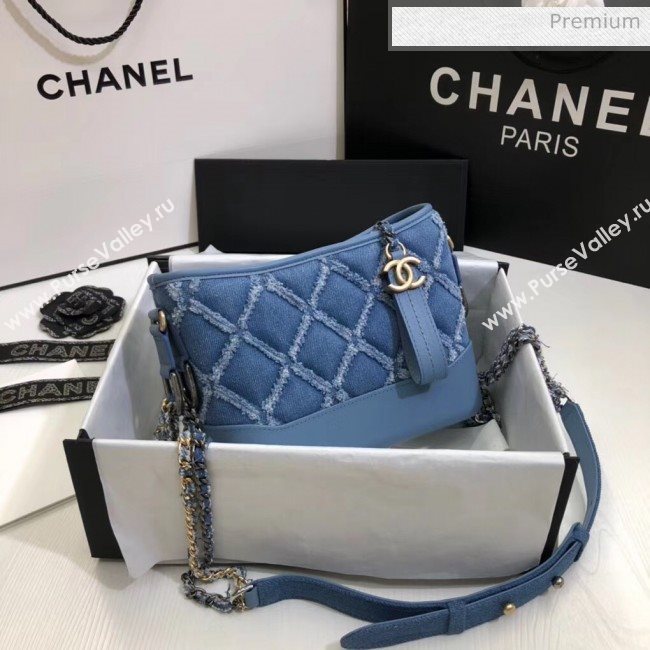 Chanel CHANELS GABRIELLE Small Hobo Bag In Denim &amp; Calfskin A91810 Blue 2020 (SS-20042115)