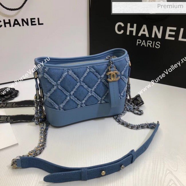 Chanel CHANELS GABRIELLE Small Hobo Bag In Denim &amp; Calfskin A91810 Blue 2020 (SS-20042115)