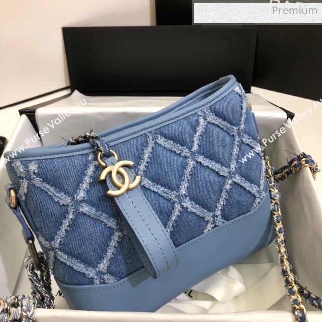 Chanel CHANELS GABRIELLE Small Hobo Bag In Denim &amp; Calfskin A91810 Blue 2020 (SS-20042115)