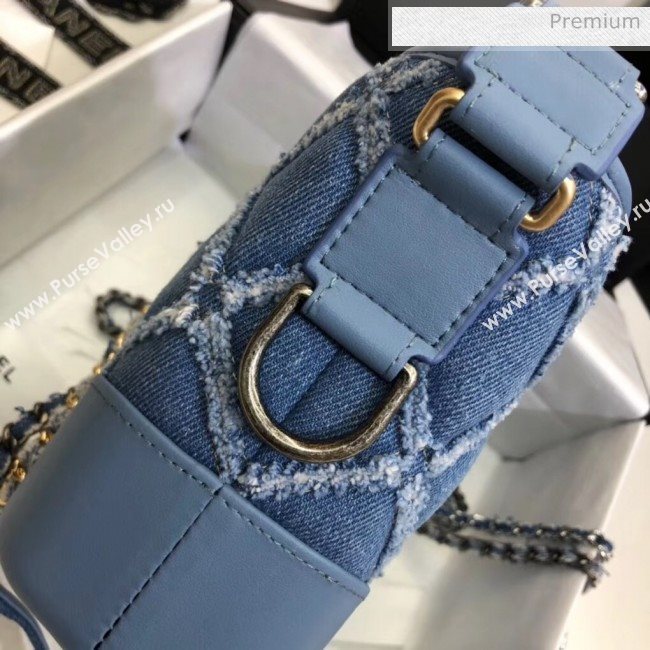 Chanel CHANELS GABRIELLE Small Hobo Bag In Denim &amp; Calfskin A91810 Blue 2020 (SS-20042115)