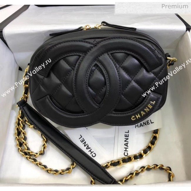 Chanel Lambskin Camera Case Clutch Bag With Big CC Logo AS1757 Black 2020 (SS-20042217)