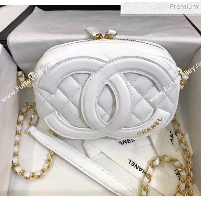 Chanel Lambskin Camera Case Clutch Bag With Big CC Logo AS1757 White 2020 (SS-20042218)