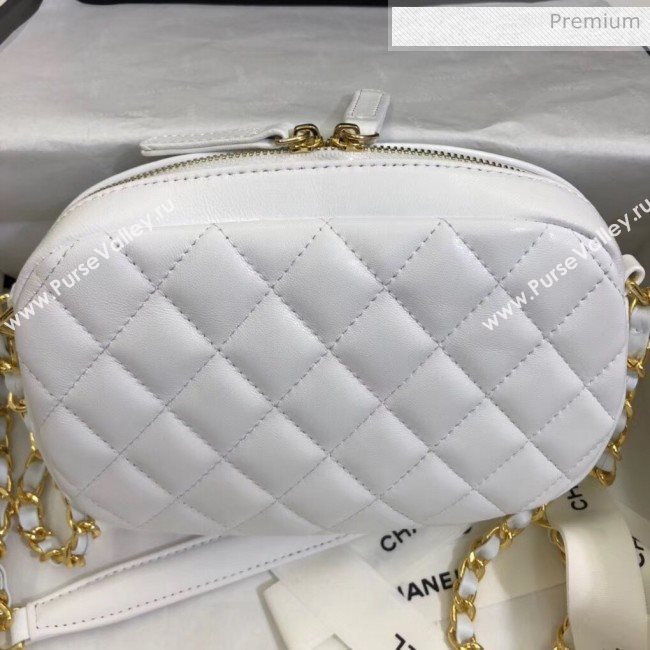 Chanel Lambskin Camera Case Clutch Bag With Big CC Logo AS1757 White 2020 (SS-20042218)