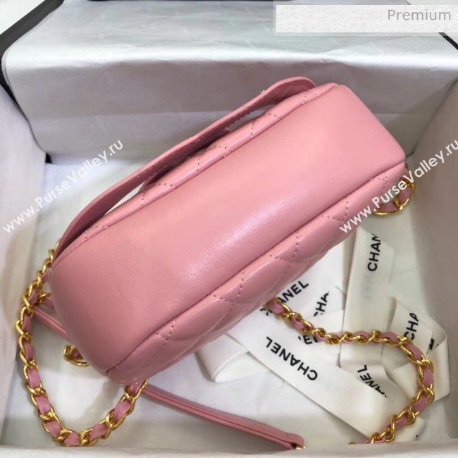 Chanel Lambskin Camera Case Clutch Bag With Big CC Logo AS1757 Pink 2020 (SS-20042219)