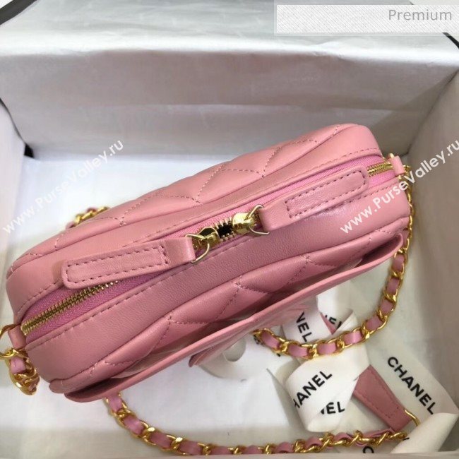 Chanel Lambskin Camera Case Clutch Bag With Big CC Logo AS1757 Pink 2020 (SS-20042219)