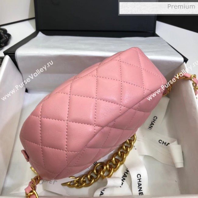 Chanel Lambskin Studs Camera Case Clutch Bag With Chain AS1511 Pink 2020 (SS-20042221)