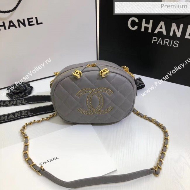 Chanel Lambskin Studs Camera Case Clutch Bag With Chain AS1511 Grey 2020 (SS-20042222)