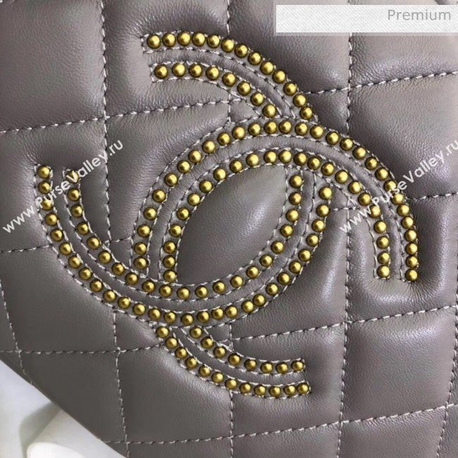 Chanel Lambskin Studs Camera Case Clutch Bag With Chain AS1511 Grey 2020 (SS-20042222)