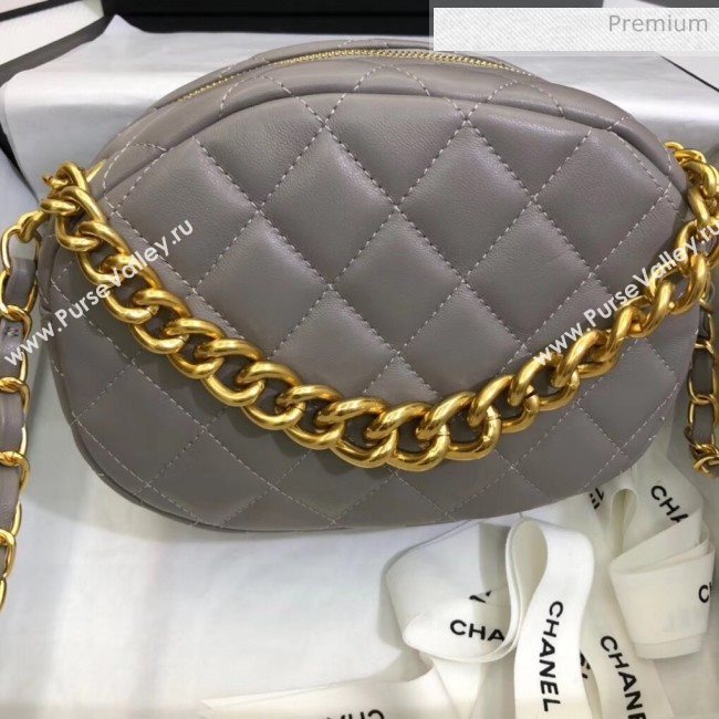 Chanel Lambskin Studs Camera Case Clutch Bag With Chain AS1511 Grey 2020 (SS-20042222)