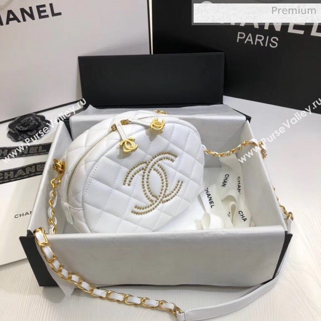 Chanel Lambskin Studs Camera Case Clutch Bag With Chain AS1511 White 2020 (SS-20042223)