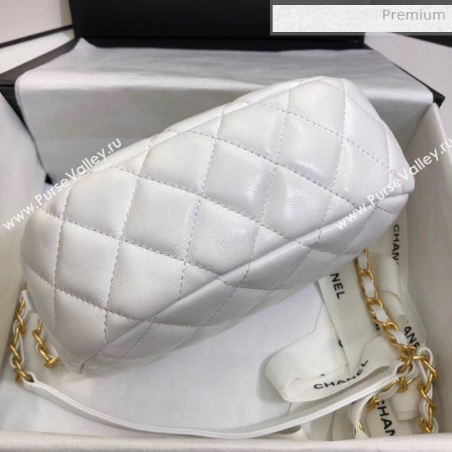 Chanel Lambskin Studs Camera Case Clutch Bag With Chain AS1511 White 2020 (SS-20042223)