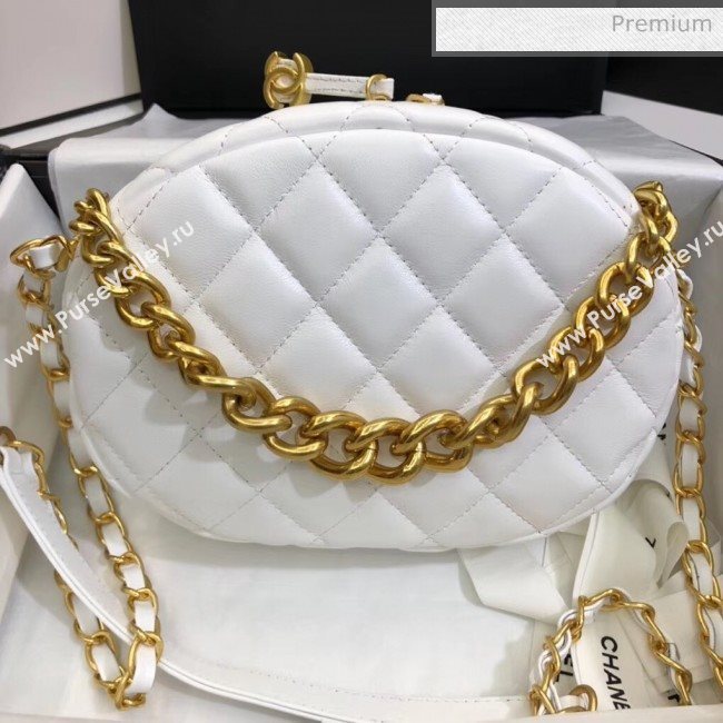 Chanel Lambskin Studs Camera Case Clutch Bag With Chain AS1511 White 2020 (SS-20042223)