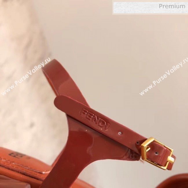 Fendi Leather Promenade Sandals With Wide Topstitched Band Brown 2020 (MD-20042322)