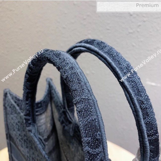 Dior Large Oblique Embroidered Denim Dior Book Tote Blue 2020 (XXG-20042926)
