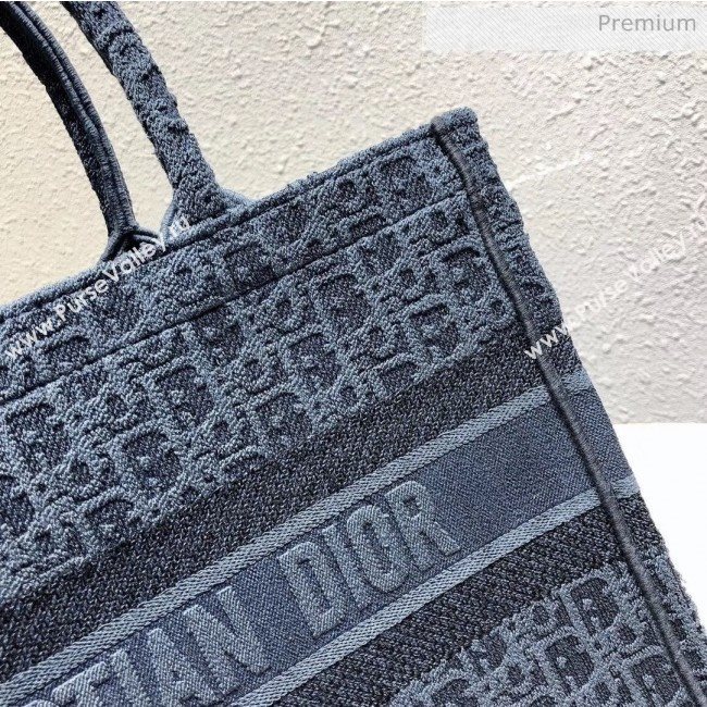 Dior Small Oblique Embroidered Denim Dior Book Tote Blue 2020 (XXG-20042925)