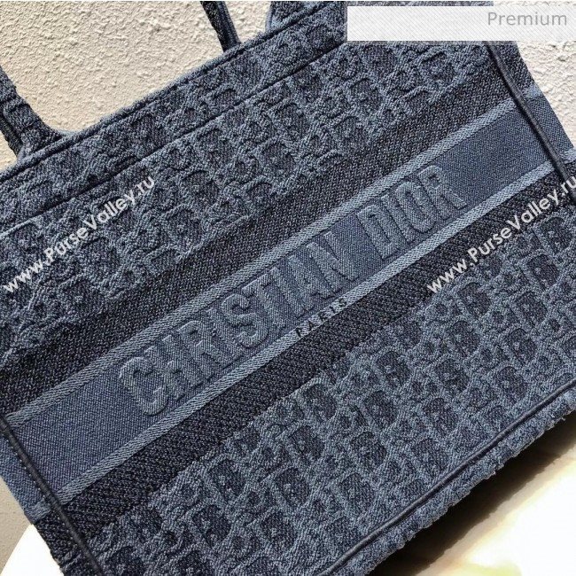 Dior Small Oblique Embroidered Denim Dior Book Tote Blue 2020 (XXG-20042925)
