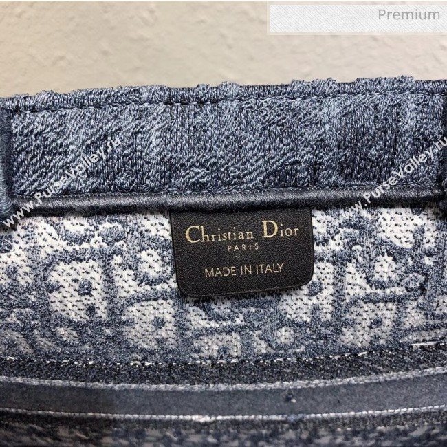 Dior Small Oblique Embroidered Denim Dior Book Tote Blue 2020 (XXG-20042925)