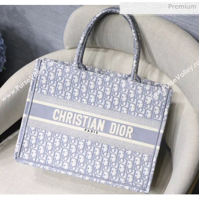 Dior Small Book Tote with Dior Oblique Embroidery Grey 2020 (XXG-20042923)
