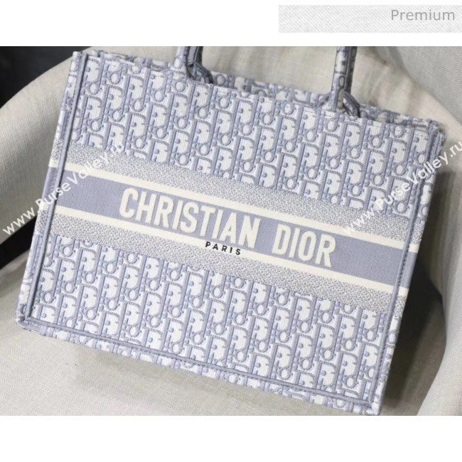 Dior Small Book Tote with Dior Oblique Embroidery Grey 2020 (XXG-20042923)