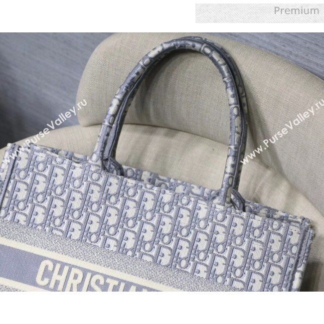 Dior Small Book Tote with Dior Oblique Embroidery Grey 2020 (XXG-20042923)