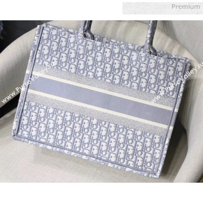 Dior Small Book Tote with Dior Oblique Embroidery Grey 2020 (XXG-20042923)